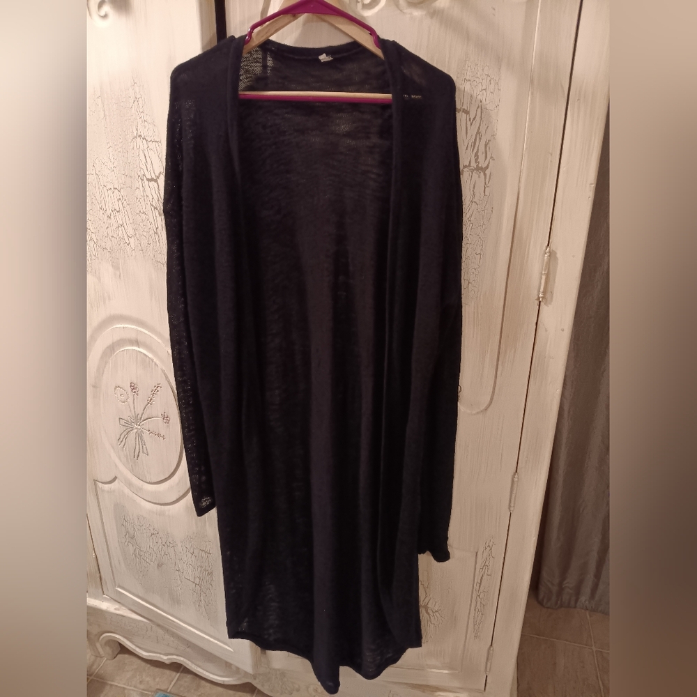 Classic Long Black Knit Sweater